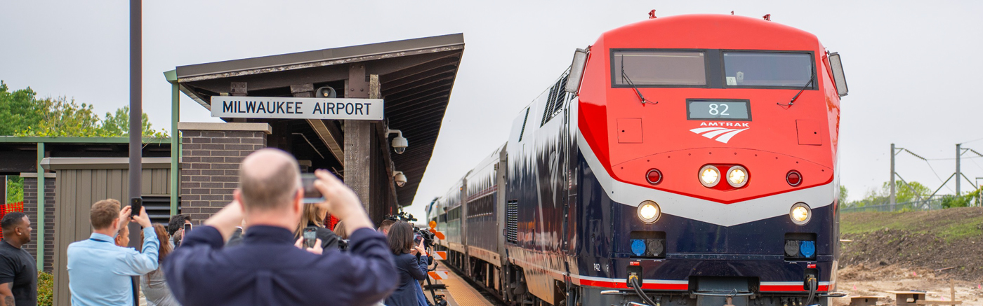 The Borealis train arrives in Milwaukee.